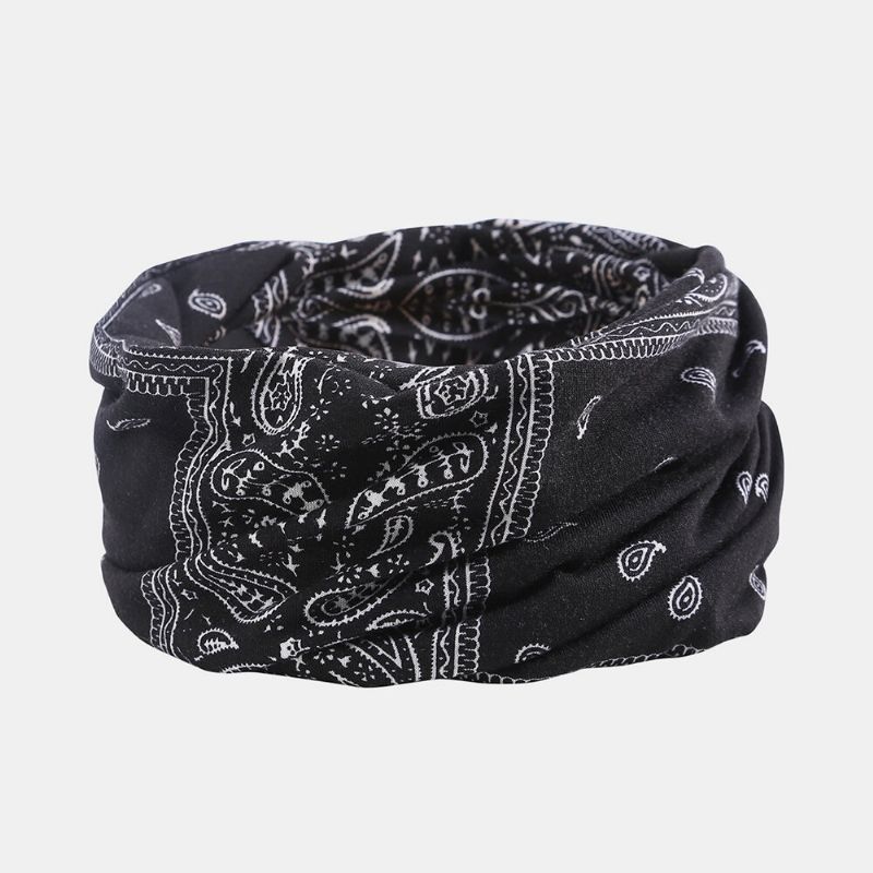 Mujeres Algodón Multiusos Impresión Beanie Cap Cuello Polaina Escudo Facial Sombreros Bandana