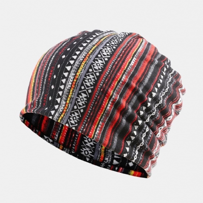 Mujeres Algodón Multiusos Impresión Beanie Cap Cuello Polaina Escudo Facial Sombreros Bandana