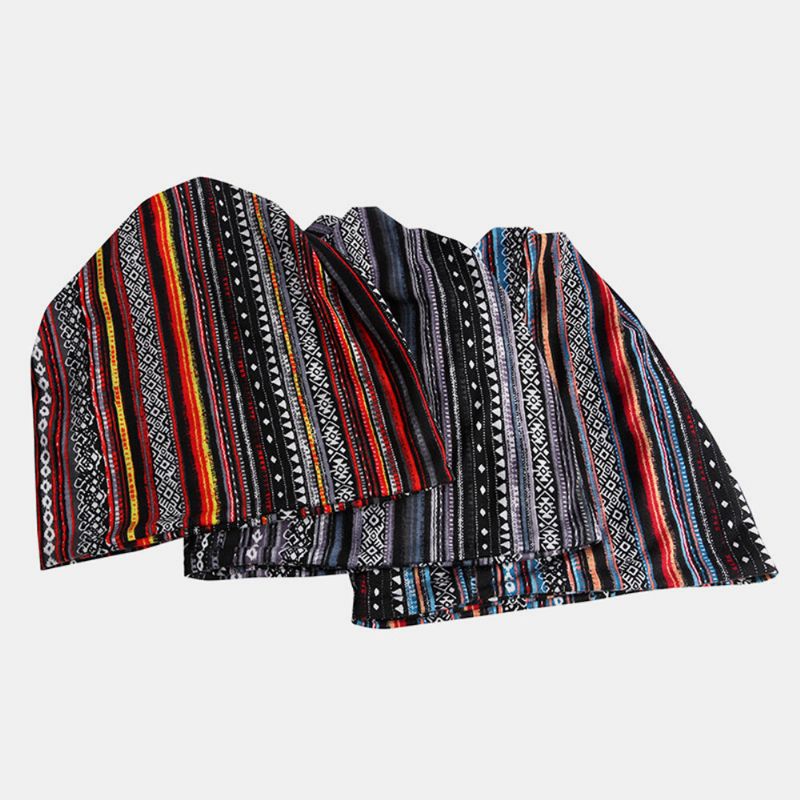 Mujeres Algodón Multiusos Impresión Beanie Cap Cuello Polaina Escudo Facial Sombreros Bandana