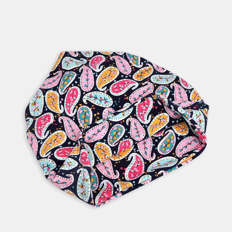 Mujeres Algodón Multiusos Impresión Beanie Cap Cuello Polaina Escudo Facial Sombreros Bandana