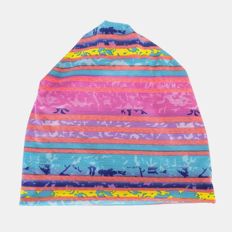 Mujeres Algodón Multiusos Impresión Beanie Cap Cuello Polaina Escudo Facial Sombreros Bandana