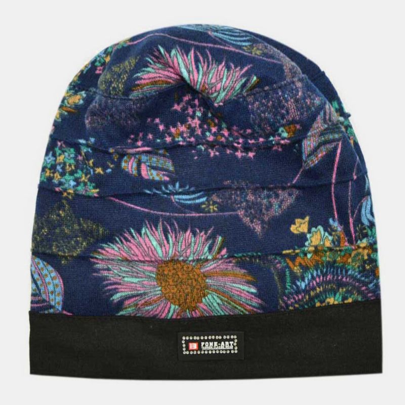 Mujeres Algodón Patrón Floral Moda Casual Transpirable Plisados Al Aire Libre Mantén Caliente Turbante Beanie