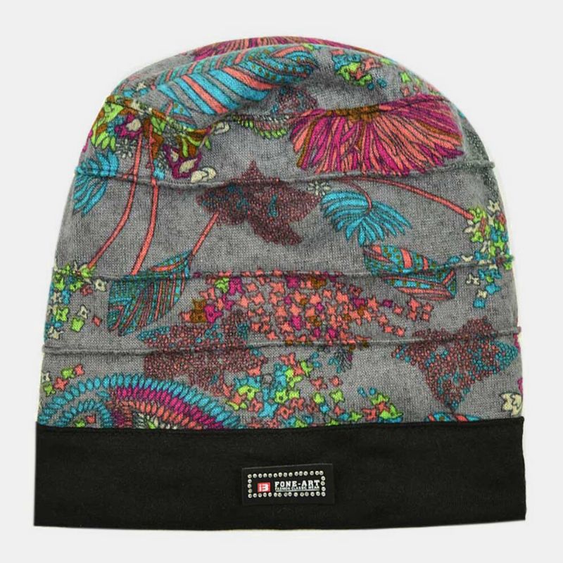 Mujeres Algodón Patrón Floral Moda Casual Transpirable Plisados Al Aire Libre Mantén Caliente Turbante Beanie