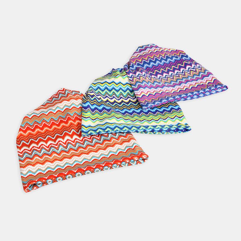 Mujeres Algodón Patrón De Rayas Coloridas Personalidad Casual Elástico De Doble Uso Protección Para El Cuello Gorro Bufanda