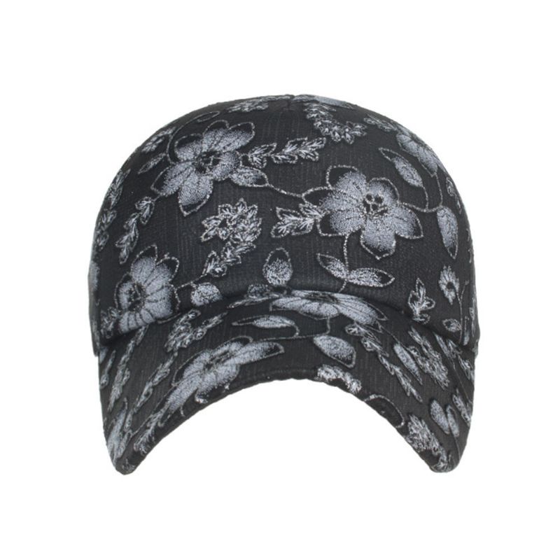 Mujeres Hombres Encaje Brillo Flor Gorra De Malla Gorra De Béisbol Sombrero Para El Sol