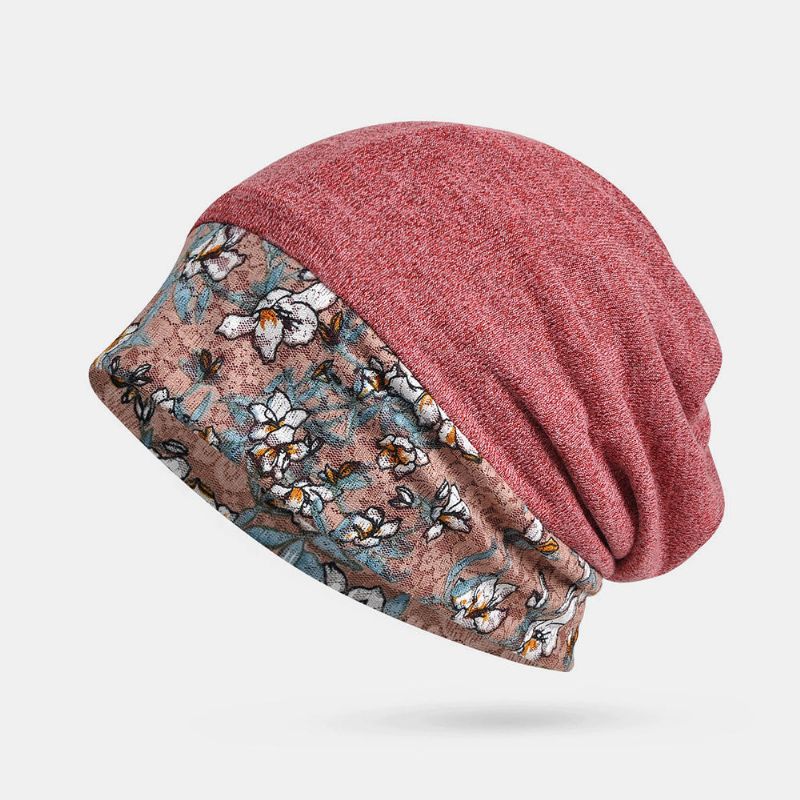 Mujeres Invierno Algodón Costura Multiusos Casual Beanie Cap Cuello Sombrero