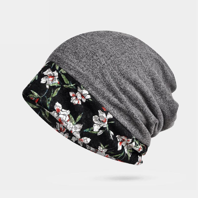 Mujeres Invierno Algodón Costura Multiusos Casual Beanie Cap Cuello Sombrero