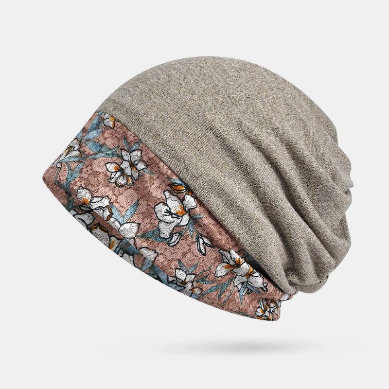 Mujeres Invierno Algodón Costura Multiusos Casual Beanie Cap Cuello Sombrero