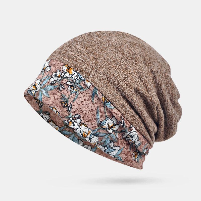 Mujeres Invierno Algodón Costura Multiusos Casual Beanie Cap Cuello Sombrero