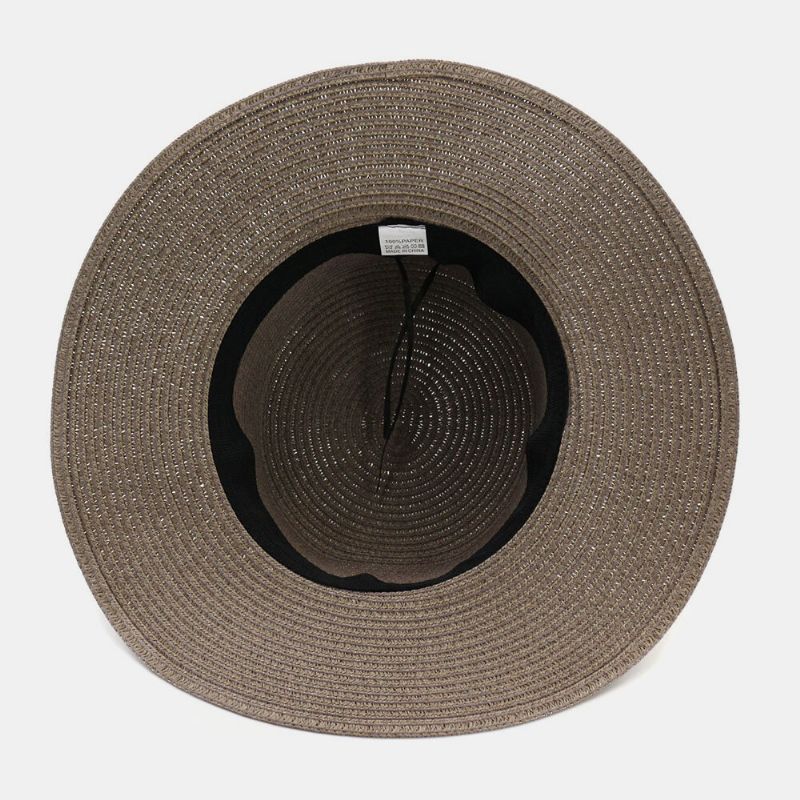 Mujeres Protector Solar Vacaciones Verano Sombrero Para El Sol Elegante Sombrero De Paja Con Estilo Con Cinta De Lunares