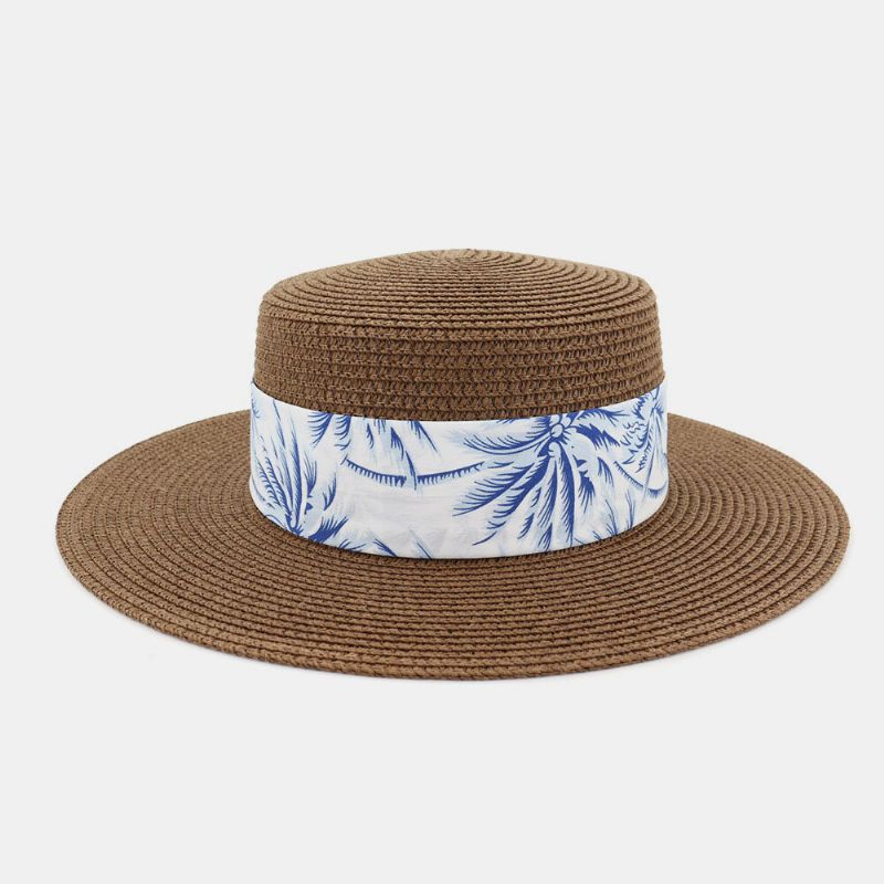 Mujeres Protector Solar Viajes Playa Sombrero Para El Sol Elegante Bowknot Jazz Sombrero Sombrero Plano Sombrero De Paja