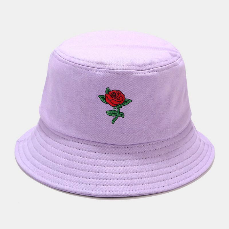 Mujeres Verano Protección Uv Patrón Floral Bordado Casual Lindo Sombrero Para El Sol Sombrero De Cubo