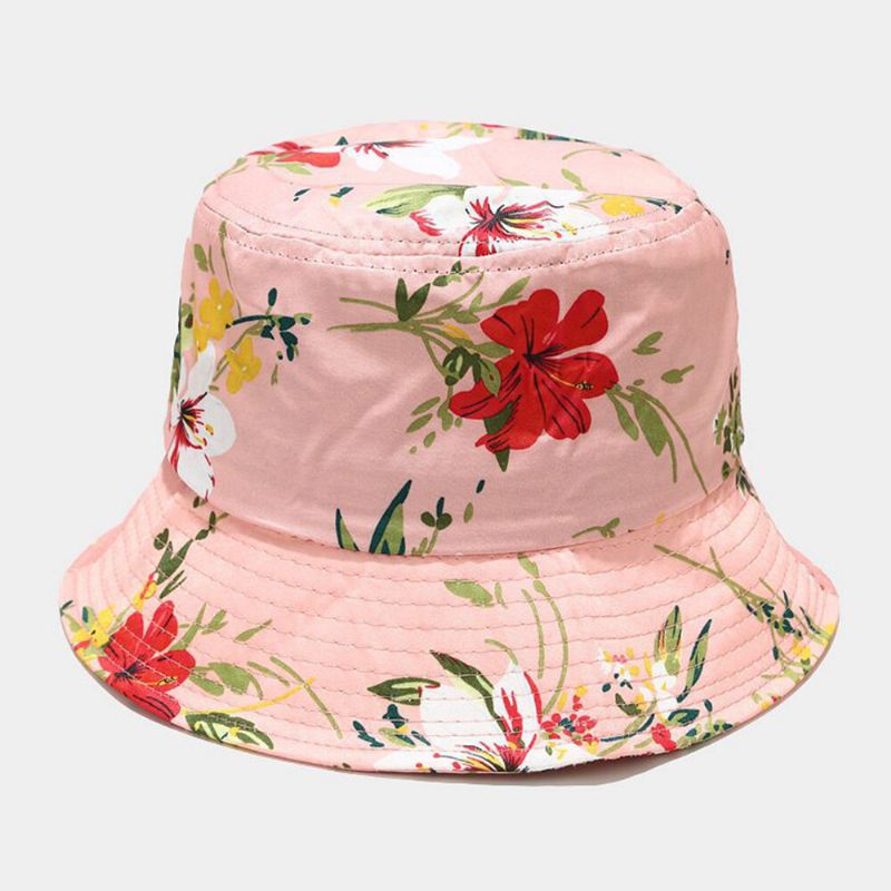 Mujeres Verano Protección Uv Patrón De Flores Visera Sombrero Para El Sol Moda Casual Viaje Al Aire Libre Sombrero De Cubo