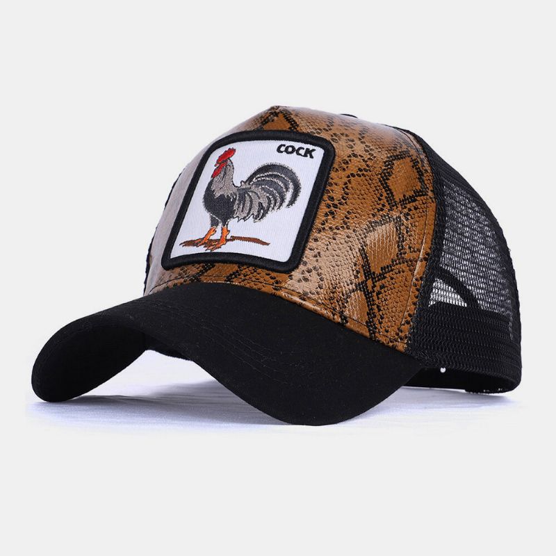 Mujeres Y Hombres Dibujos Animados Patrón De Animales Bordado Malla Transpirable Deporte Al Aire Libre Sombrilla Gorra De Béisbol Gorra De Camionero