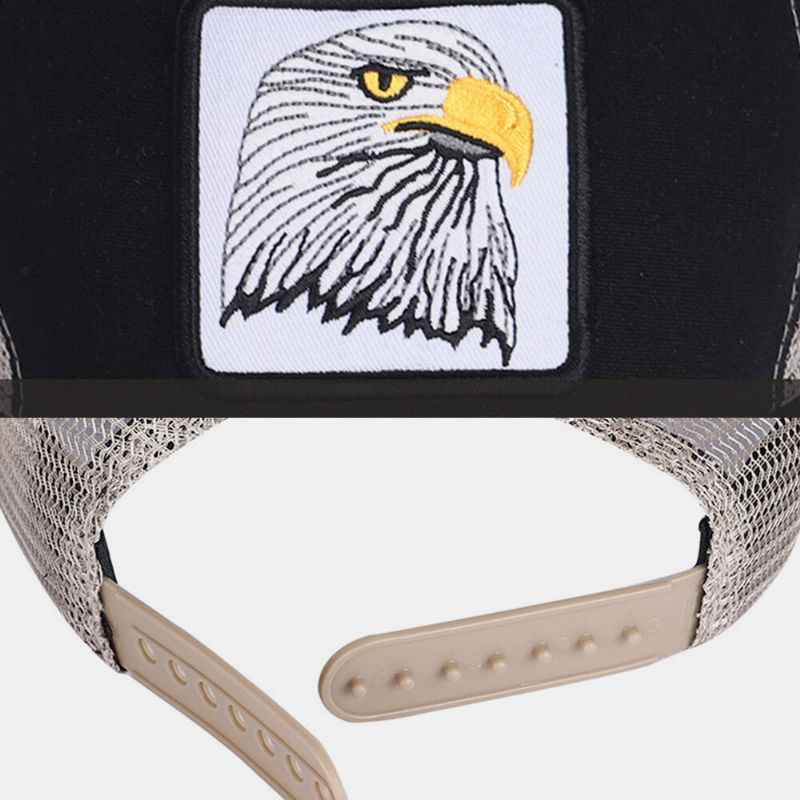 Mujeres Y Hombres Dibujos Animados Patrón De Animales Bordado Malla Transpirable Deporte Al Aire Libre Sombrilla Gorra De Béisbol Gorra De Camionero