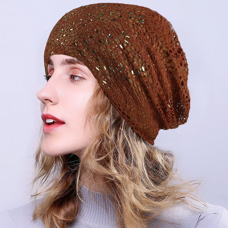 New Knitting Cutout Beanie Hat Gorras Transpirables