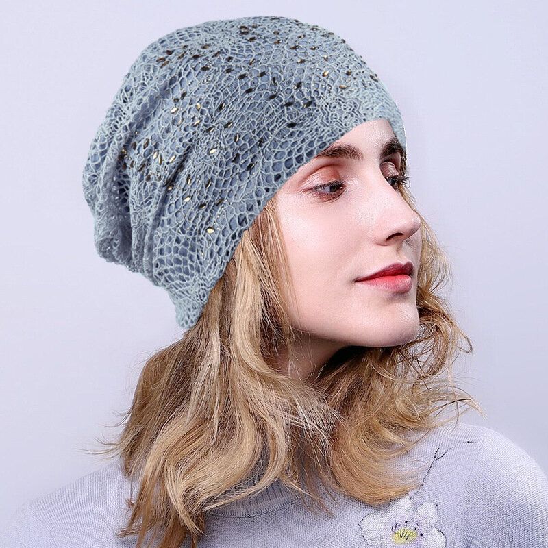 New Knitting Cutout Beanie Hat Gorras Transpirables