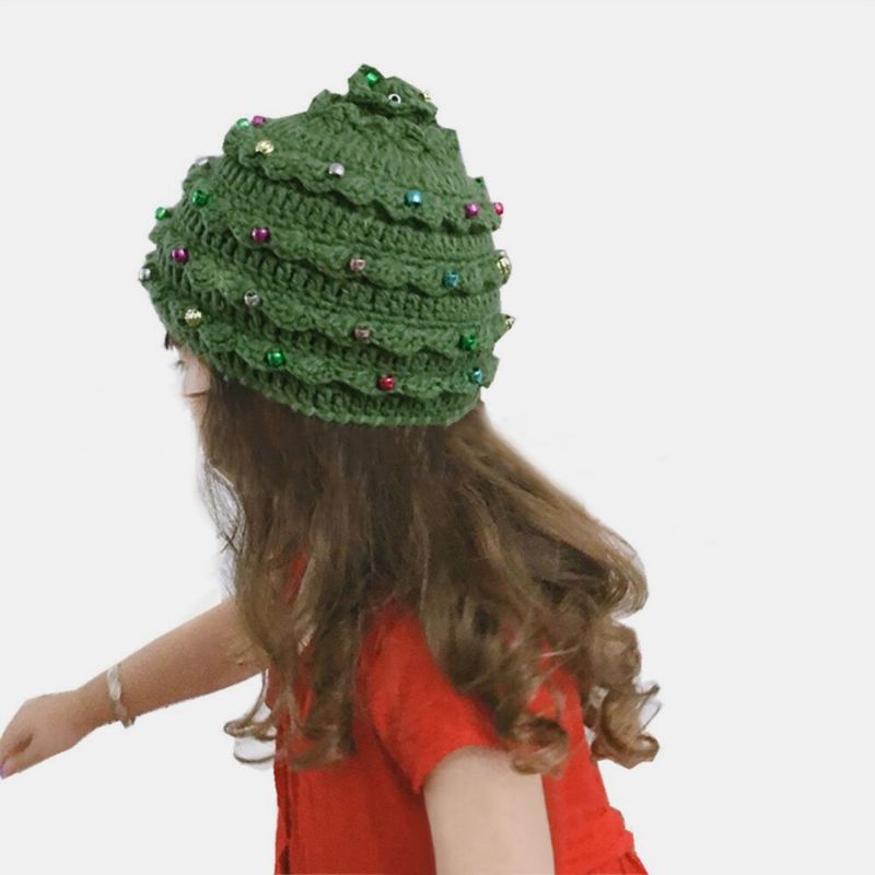 Niño Bebé Fibras Acrílicas Árbol De Navidad Festivo Creativo Estrellas Mantener El Calor Sombrero Entre Padres E Hijos Gorro