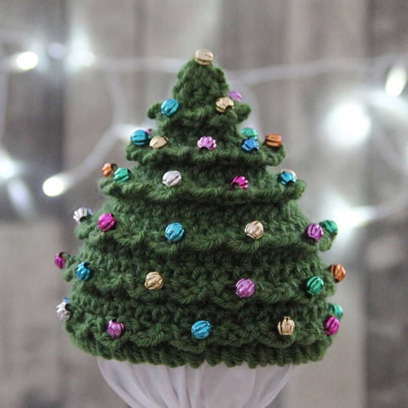 Niño Bebé Fibras Acrílicas Árbol De Navidad Festivo Creativo Estrellas Mantener El Calor Sombrero Entre Padres E Hijos Gorro