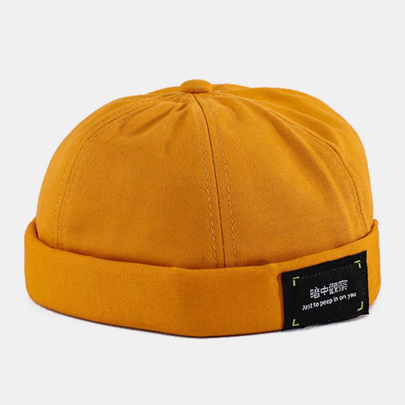 Parche De Letras De Algodón Unisex Hip-hop Sombrero De Sombrilla Informal Gorro Sin Ala Gorro De Propietario Gorra De Calavera