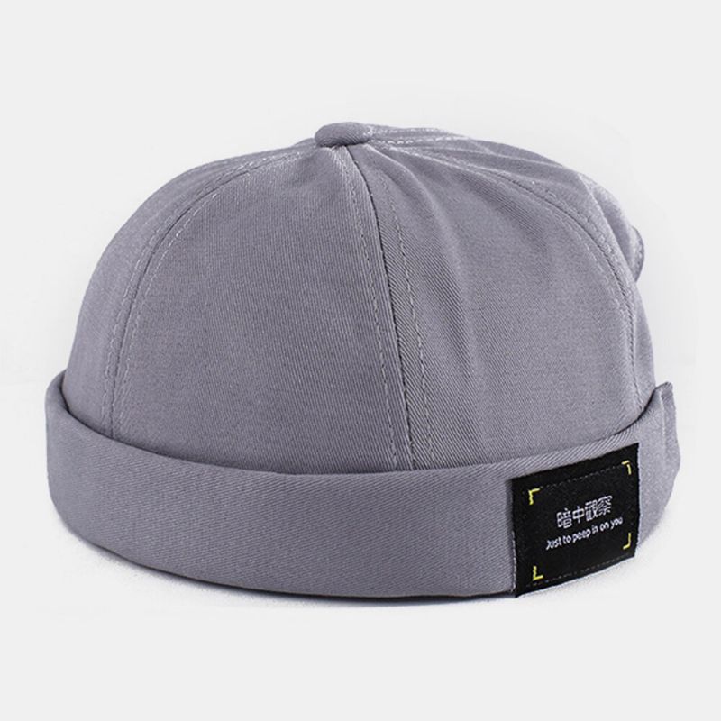 Parche De Letras De Algodón Unisex Hip-hop Sombrero De Sombrilla Informal Gorro Sin Ala Gorro De Propietario Gorra De Calavera