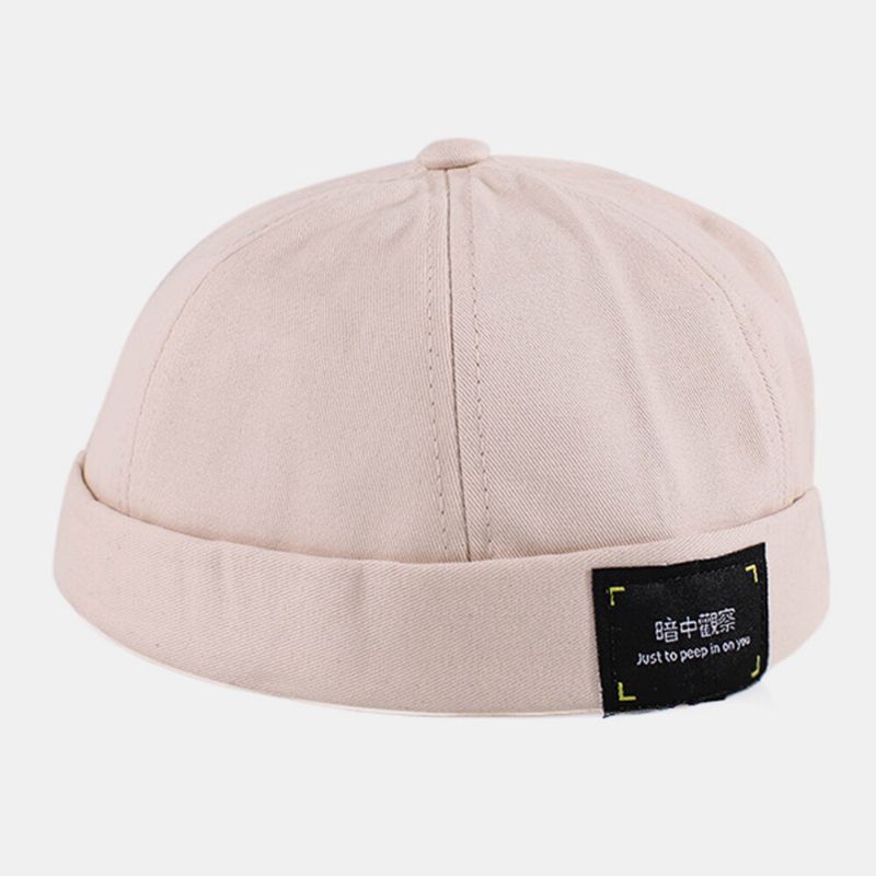 Parche De Letras De Algodón Unisex Hip-hop Sombrero De Sombrilla Informal Gorro Sin Ala Gorro De Propietario Gorra De Calavera