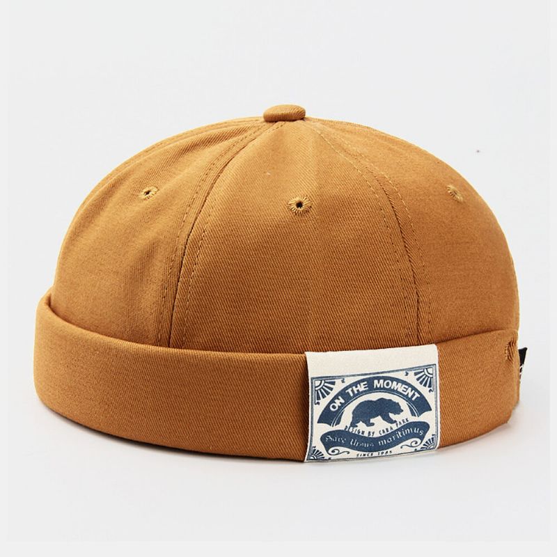 Parche De Patrón De Letras De Algodón Unisex Tendencia De La Calle Gorro Sin Ala Ajustable Gorro De Propietario Gorra De Calavera