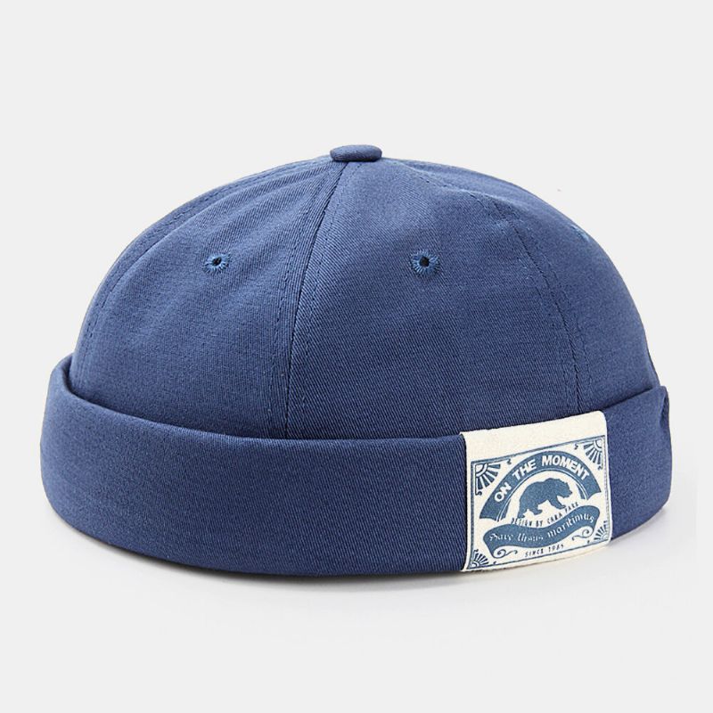 Parche De Patrón De Letras De Algodón Unisex Tendencia De La Calle Gorro Sin Ala Ajustable Gorro De Propietario Gorra De Calavera