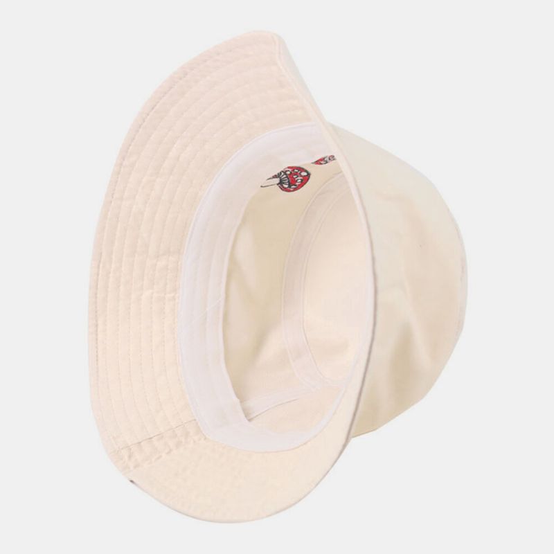 Patrón De Hongo Bordado De Algodón Unisex Sombrero De Cubo Informal Simple Y Lindo Para Pareja