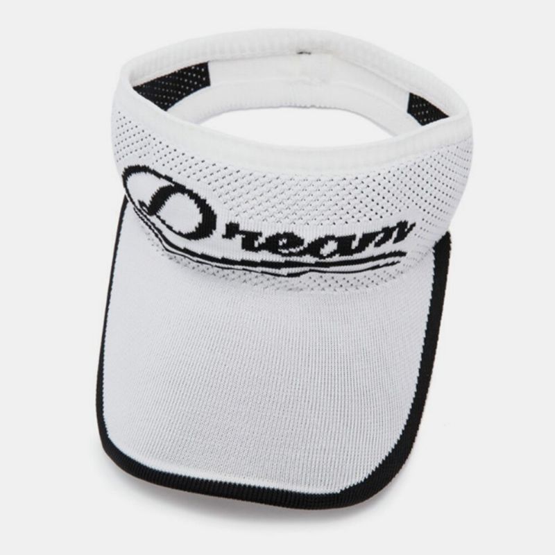 Patrón De Letras Unisex Protector Solar De Ala Alargada Parasol Para Viajes Al Aire Libre Sombrero De Playa Gorra Superior Vacía Sombrero De Punto