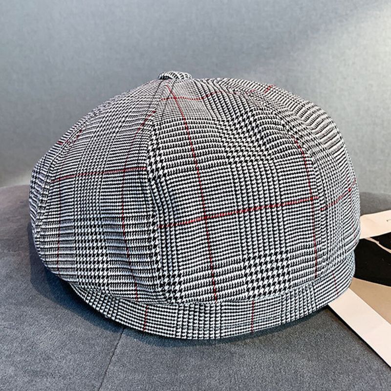 Plaids De Lana Para Hombre Protección Para Los Oídos Gruesa Y Cálida Más Circunferencia De La Cabeza Sombrero Octogonal Sombrero De Vendedor De Periódicos Sombrero De Boina