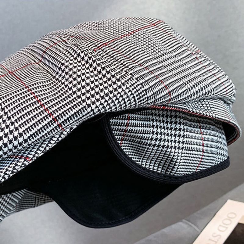 Plaids De Lana Para Hombre Protección Para Los Oídos Gruesa Y Cálida Más Circunferencia De La Cabeza Sombrero Octogonal Sombrero De Vendedor De Periódicos Sombrero De Boina