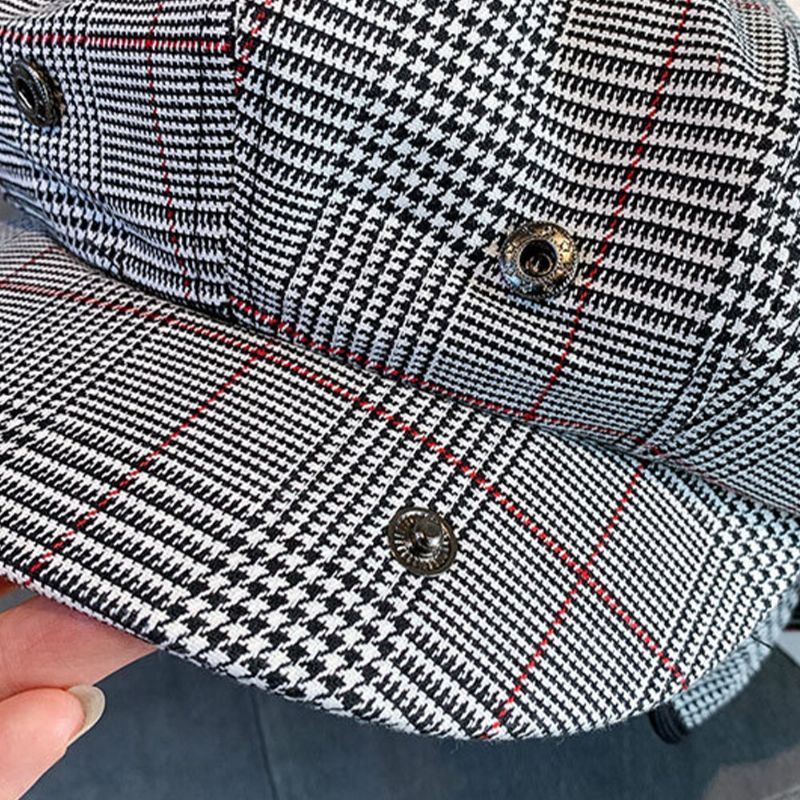 Plaids De Lana Para Hombre Protección Para Los Oídos Gruesa Y Cálida Más Circunferencia De La Cabeza Sombrero Octogonal Sombrero De Vendedor De Periódicos Sombrero De Boina