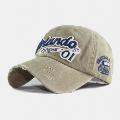 Sombrero De Béisbol Con Sombrilla Clásica Informal Bordado Con Letras Antiguas De Algodón Para Hombres