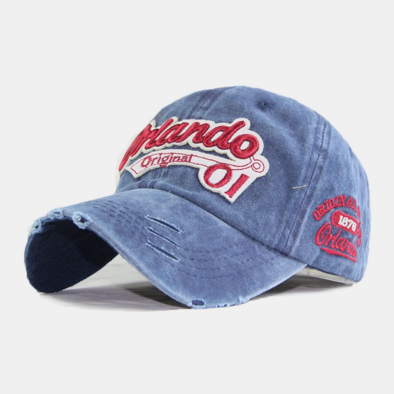 Sombrero De Béisbol Con Sombrilla Clásica Informal Bordado Con Letras Antiguas De Algodón Para Hombres