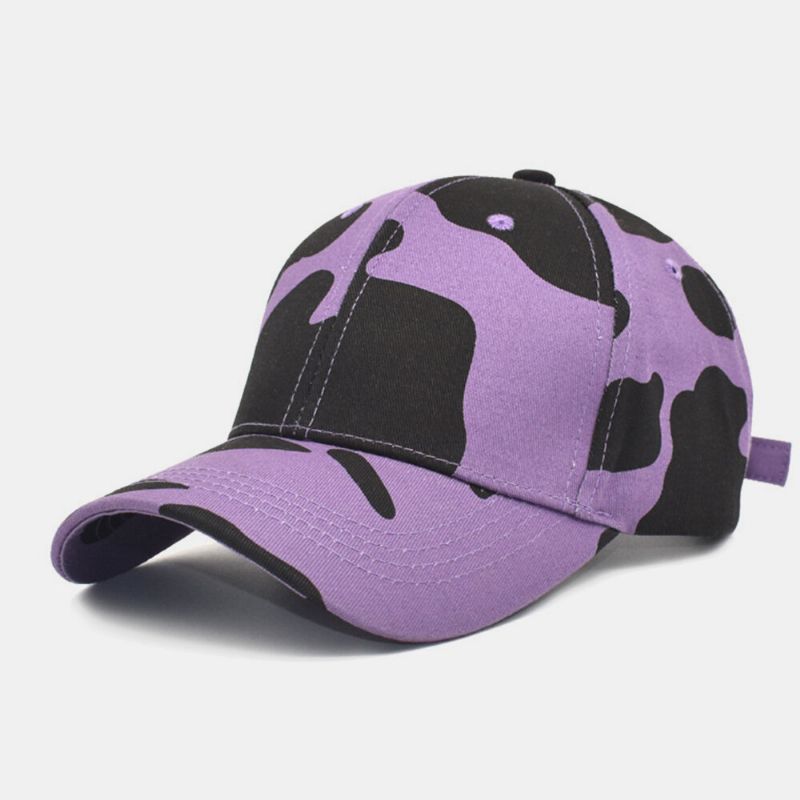 Sombrero De Béisbol Con Sombrilla De Viaje Al Aire Libre Con Patrón De Vacas De Algodón Unisex