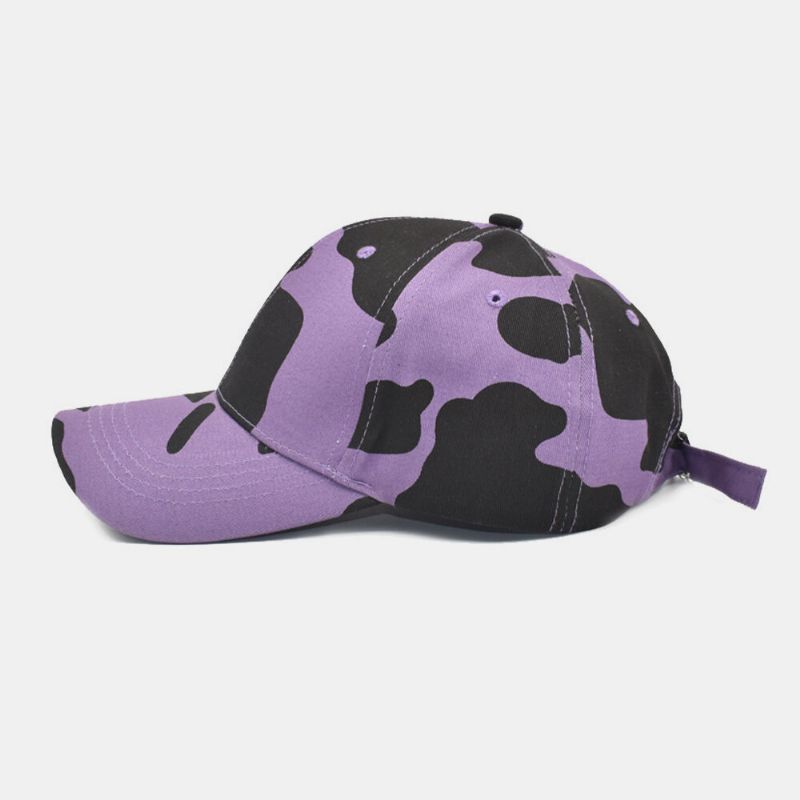 Sombrero De Béisbol Con Sombrilla De Viaje Al Aire Libre Con Patrón De Vacas De Algodón Unisex