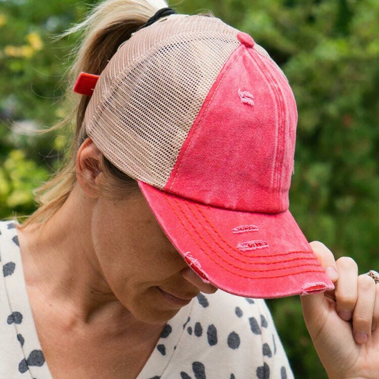 Sombrero De Béisbol De Malla Transpirable De Color Sólido De Algodón Para Mujer