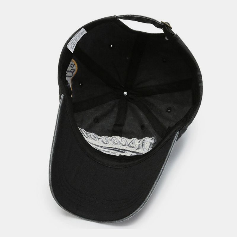 Sombrero De Béisbol De Sombrilla Informal Transpirable Con Bordado De Letras De Mezclilla Vieja Para Hombres Y Mujeres