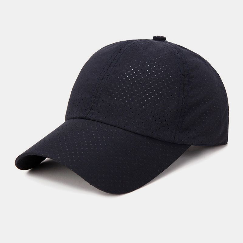 Sombrero De Béisbol Transpirable Con Sombrilla De Viaje De Color Sólido De Malla De Secado Rápido Unisex