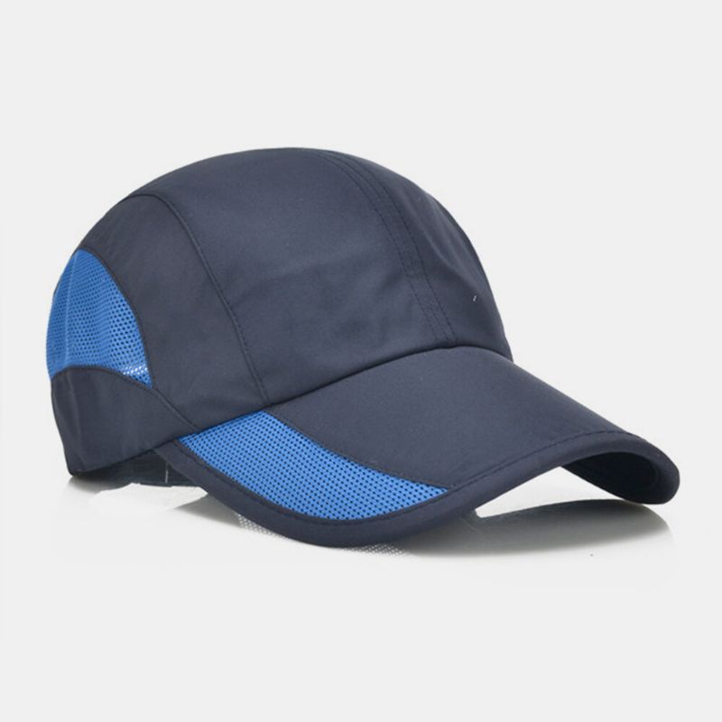 Sombrero De Béisbol Transpirable Con Sombrilla De Viaje De Color Sólido De Secado Rápido De Malla Unisex