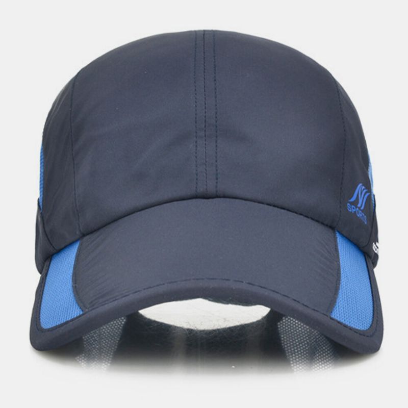 Sombrero De Béisbol Transpirable Con Sombrilla De Viaje De Color Sólido De Secado Rápido De Malla Unisex