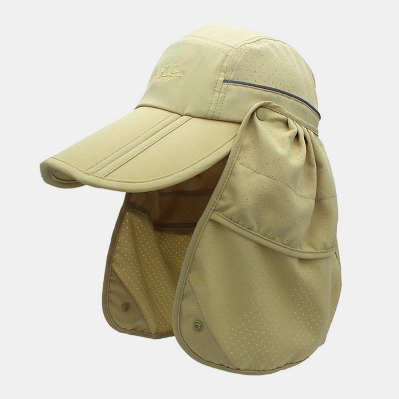 Sombrero De Béisbol Unisex De Doble Uso De Ala Ancha De Verano Para El Cuello Protección Uv Viseras Extraíbles Y Transpirables