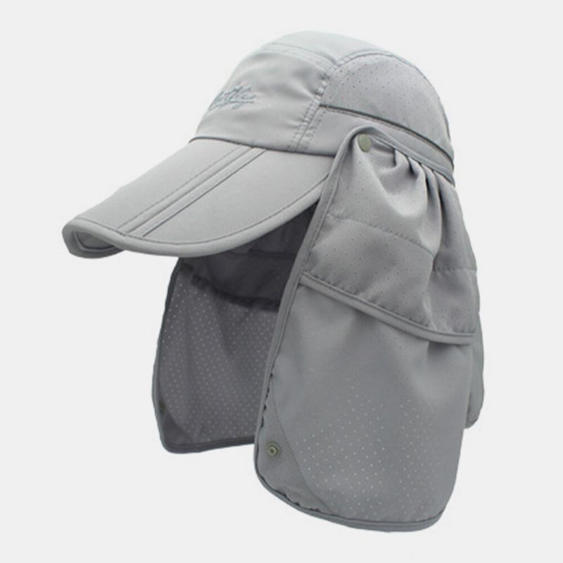 Sombrero De Béisbol Unisex De Doble Uso De Ala Ancha De Verano Para El Cuello Protección Uv Viseras Extraíbles Y Transpirables