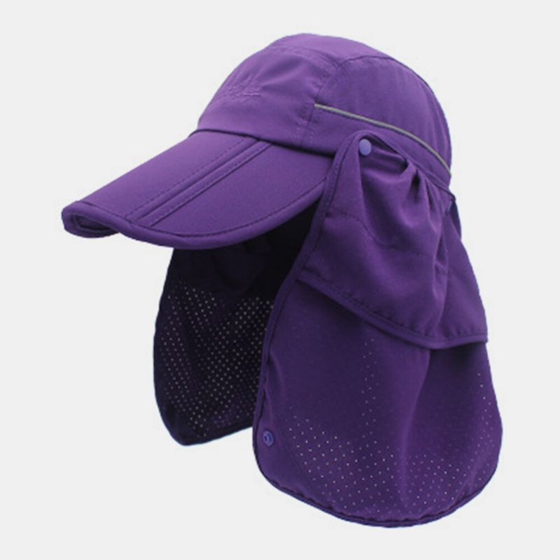 Sombrero De Béisbol Unisex De Doble Uso De Ala Ancha De Verano Para El Cuello Protección Uv Viseras Extraíbles Y Transpirables