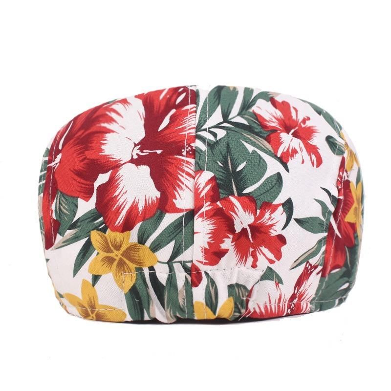 Sombrero De Boina De Algodón De Moda Con Estampado De Flores Unisex