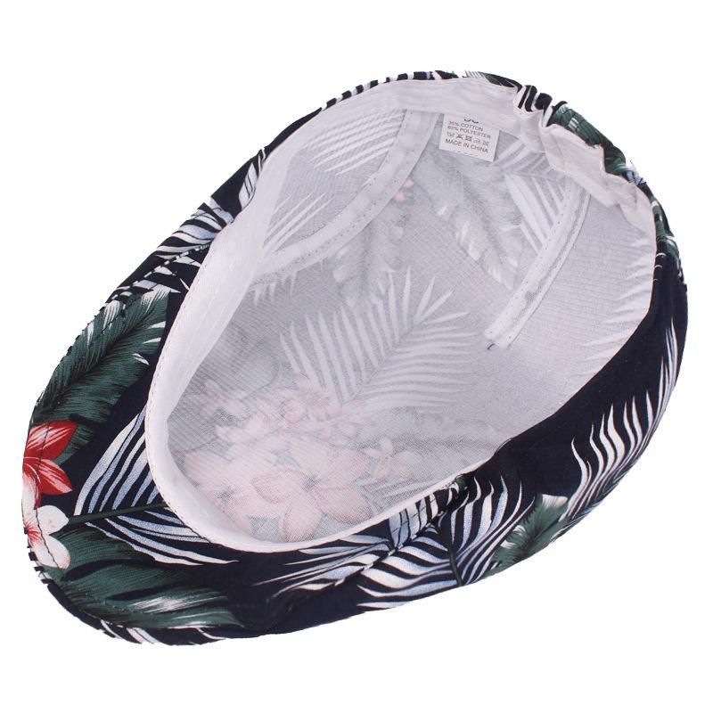 Sombrero De Boina De Algodón De Moda Con Estampado De Flores Unisex