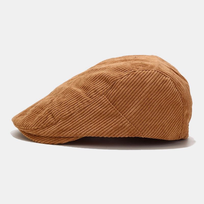 Sombrero De Boina De Pana Unisex Casual De Color Sólido Para Todos Los Partidos