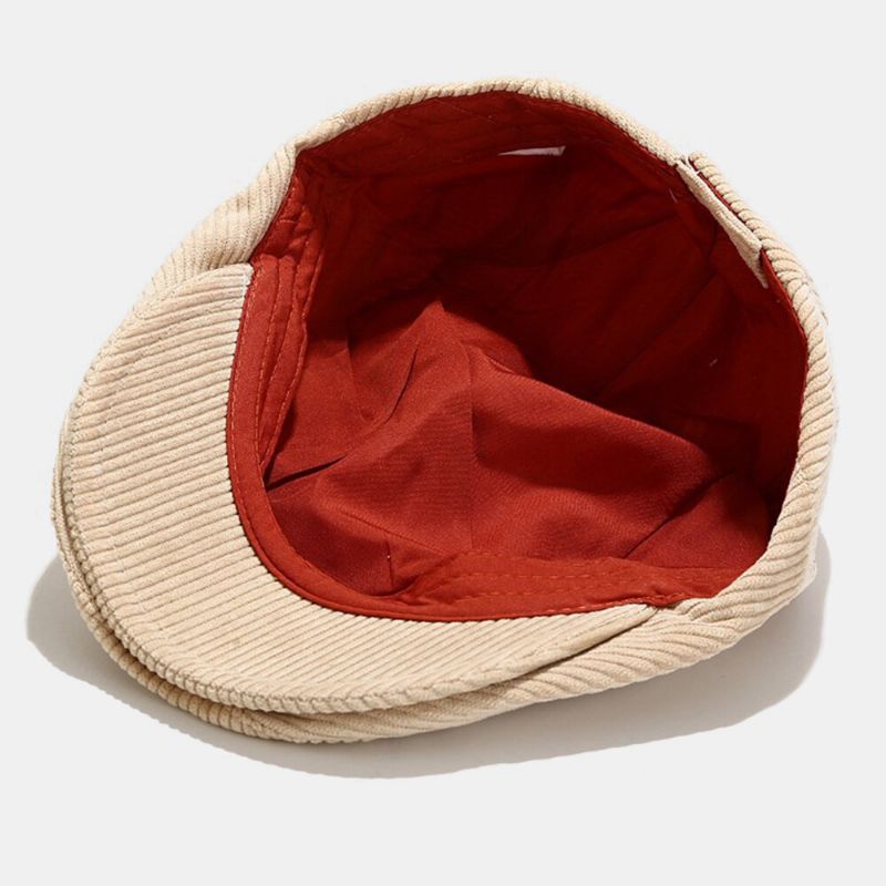 Sombrero De Boina De Pana Unisex Casual De Color Sólido Para Todos Los Partidos