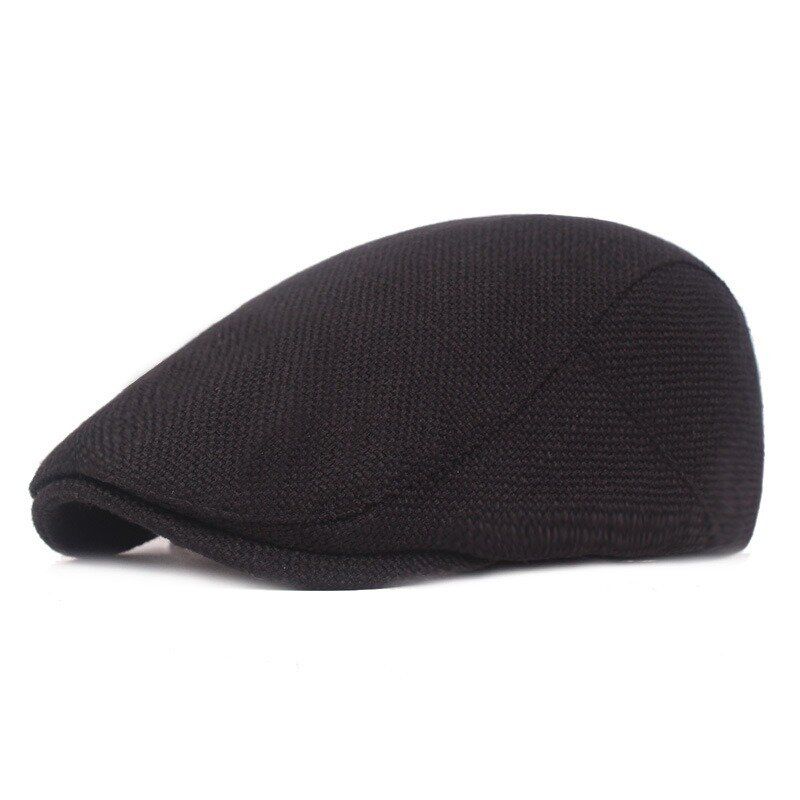 Sombrero De Boina De Pintor Ajustable De Lino De Verano Para Hombre Gorros Planos De Vendedor De Periódicos Cabbie